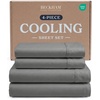 image:imageBeckham Hotel Collection Queen 4 Piece Cooling Sheet Set for Hot Sleepers Silky Soft Breathable amp Cooling Summer Bed Sheets  Fits Mattress Up to 16 Deep Pockets  Wrinkle amp Fade Free Gray04  Dark Gray