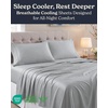 image:imageBeckham Hotel Collection Queen 4 Piece Cooling Sheet Set for Hot Sleepers Silky Soft Breathable amp Cooling Summer Bed Sheets  Fits Mattress Up to 16 Deep Pockets  Wrinkle amp Fade Free Gray02  Light Gray