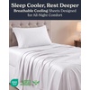 image:imageBeckham Hotel Collection Queen 4 Piece Cooling Sheet Set for Hot Sleepers Silky Soft Breathable amp Cooling Summer Bed Sheets  Fits Mattress Up to 16 Deep Pockets  Wrinkle amp Fade Free Gray01  White