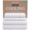 image:imageBeckham Hotel Collection Queen 4 Piece Cooling Sheet Set for Hot Sleepers Silky Soft Breathable amp Cooling Summer Bed Sheets  Fits Mattress Up to 16 Deep Pockets  Wrinkle amp Fade Free Gray01  White