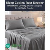 image:imageBeckham Hotel Collection Queen 4 Piece Cooling Sheet Set for Hot Sleepers Silky Soft Breathable amp Cooling Summer Bed Sheets  Fits Mattress Up to 16 Deep Pockets  Wrinkle amp Fade Free Gray04  Dark Gray