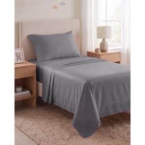 image:imageBeckham Hotel Collection 100 Cotton Queen Sheet Set 4Piece Light Gray  500 Thread Count Silky Soft Weave Breathable AntiPilling 16Inch Pocket AllAround Elastic Gets Softer with Every Wash04  Dark Gray