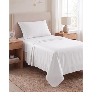 image:imageBeckham Hotel Collection 100 Cotton Queen Sheet Set 4Piece Light Gray  500 Thread Count Silky Soft Weave Breathable AntiPilling 16Inch Pocket AllAround Elastic Gets Softer with Every Wash01  White