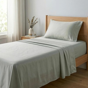 image:imageBeckham Hotel Collection 100 Cotton Queen Sheet Set 4Piece Light Gray  500 Thread Count Silky Soft Weave Breathable AntiPilling 16Inch Pocket AllAround Elastic Gets Softer with Every Wash06  Aqua Gray