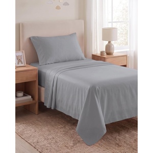 image:imageBeckham Hotel Collection 100 Cotton Queen Sheet Set 4Piece Light Gray  500 Thread Count Silky Soft Weave Breathable AntiPilling 16Inch Pocket AllAround Elastic Gets Softer with Every Wash02  Light Gray